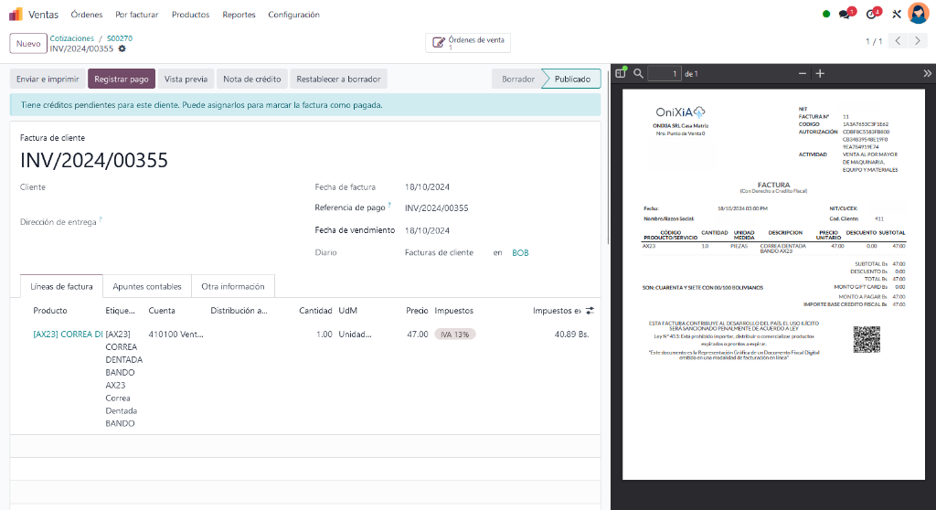 Integracion ventas Odoo y facturador SIAT Integracion ventas Odoo y facturador SIAT